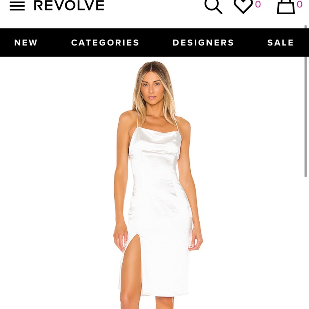 White Revolve satin dress!